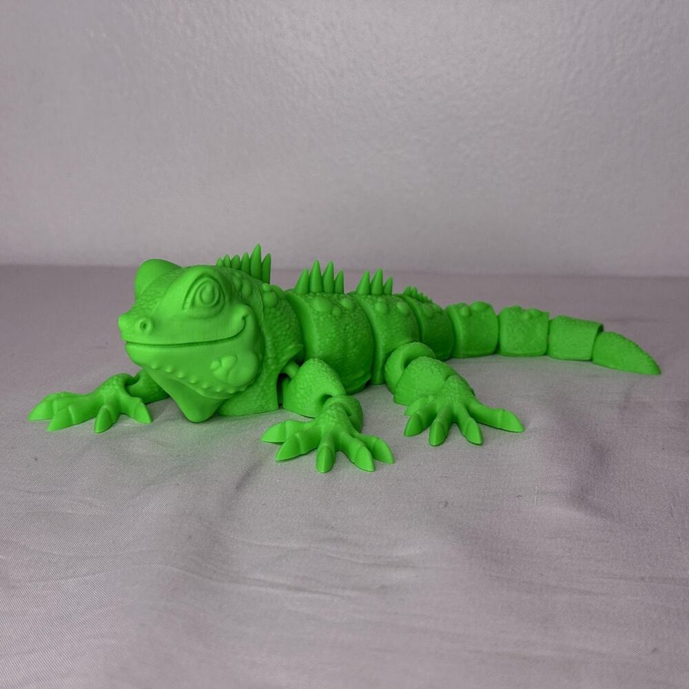 Articulated Green Iguana Lizard Flexible Fidget Toy Figure Reptile Flexi